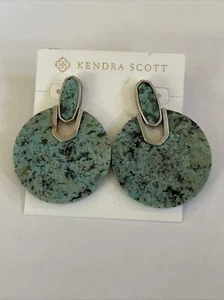 NEU Kendra Scott Didi rhodinierte afrikanische Türkis Ohrhänger 110 $ - Bild 1 von 4
