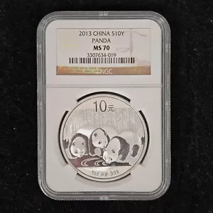 2013 China 10 Yuan 1 oz Panda Silver Coin NGC MS70 - Picture 1 of 3