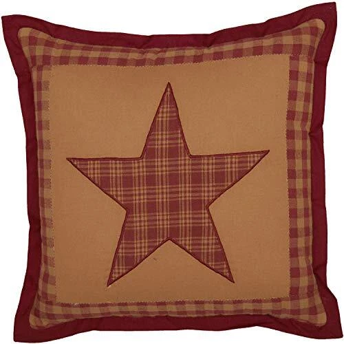 Almohada Acolchada Ninepatch Star Country Ropa de Cama Accesorio Borgoña Tradicional Foto 1 de 4