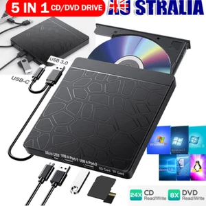 Portable USB External DVD Drive Writer Burner Player CD RW ROM Driver Reader Kit - Picture 1 of 15