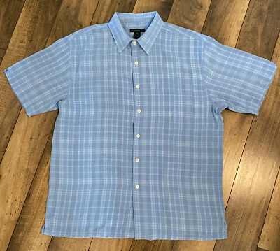 Domani Platinum￼ Men’s Button Up Short Sleeve Blue /XL - Image 1 of 4