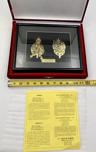 Ornamenti diadema oro King Queen placcato oro 24 carati con cornice/scatola ombra - nuovo/altro - Foto 1 di 12