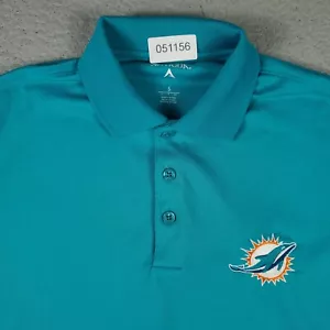 Miami Dolphins Polo Shirt Mens Size Small Blue NFL Short Sleeve - Picture 1 of 6