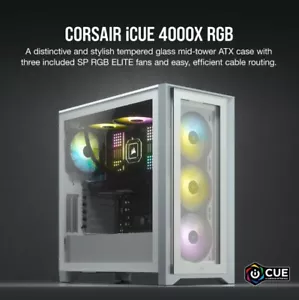 Corsair Carbide Series 4000X RGB E-ATX, ATX, Tempered Glass Front & Side. White, - Picture 1 of 1