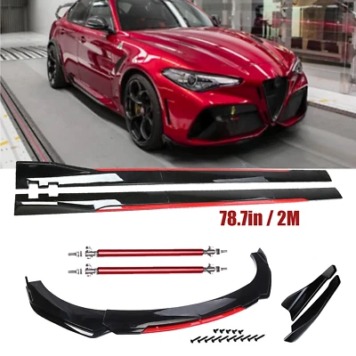 For Alfa Romeo Giulia GTA 2017-22 Front Bumper Lip Spoiler Splitter Glossy Black Foto 1 de 4