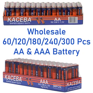 Venta al por mayor 60/120/180/240/300 Paquete Batería AA & AAA Extra Resistente 1.5v - Imagen 1 de 5