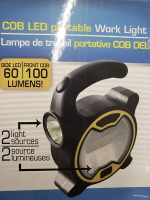 PORTABLE WORK BRIGHT LED LIGHT 2 POSITIONS 60 & 100 LUMENS SET OF 2 - BRAND NEW - Image 1 of 2