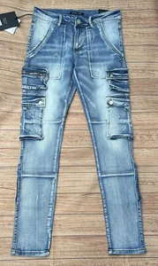Embellish mens Polo Cargo Denim, Blue Size 32x 32 - Picture 1 of 13
