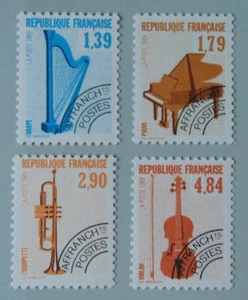 France year 1989 pre-obliterated 202 to 205 new luxury ** musical instruments - Picture 1 of 1