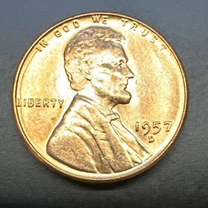 🇺🇸 Centavo Lincoln Wheat 1957 D - UNC BU RD de rollo sellado - Imagen 1 de 2
