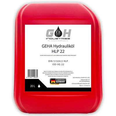 20 L Hydrauliköl HLP 22 ISO VG 22 nach DIN 51524 Teil 2 Kanister 20 Liter - Bild 1 von 4