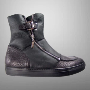 CESARE PACIOTTI US 8 LUXURIOUS SHEARLING BOOTS ITALIAN DESIGNER MENS SHOES - Picture 1 of 15