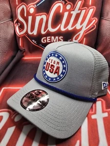 New Era Gray Looney Tunes Team USA Badge Trucker 9FORTY Adjustable Hat Snapback - Picture 1 of 4