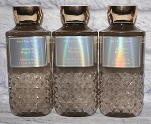 3 BATH & BODY WORKS SWEATER SWEATHER WEATHER SHOWER GEL BODY WASH 10 OZ EACH - Picture 1 of 3