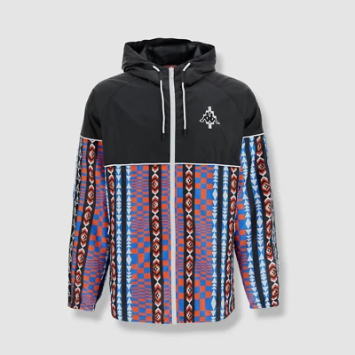 $595 Marcelo Burlon 男式黑色 Kappa 民谣全拉链田径夹克尺寸 XXL — 第 1/4 张图片