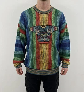 Suéter Carlo Colucci Vintage Años 90 Multicolor Raro Talla 54 - Imagen 1 de 12