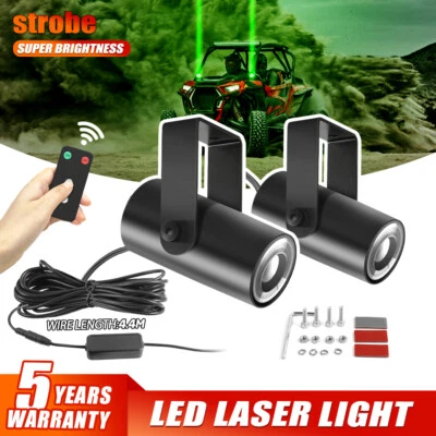Para Polaris RZR XP UTV ATV LÁSER SIN LÁTIGO LED Verde Luces Látigo Antena Control Remoto Foto 1 de 4