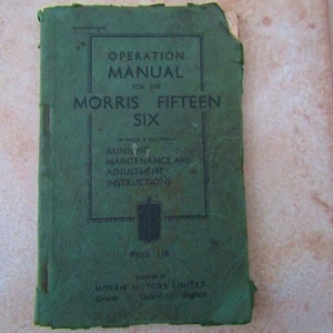 MORRIS FIFTEEN SIX 15-6 Owners Owner's Handbook Operation Manual 1935 - Picture 1 of 2