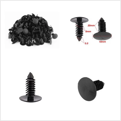 100 X Car Trenes Caravanas Guardabarros Remaches Plástico Borde Sujetador Clips de Moldura 8mm Foto 1 de 4