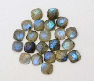Cushion Rose Cut Natural Blue Labradorite 5x5mm To 12x12mm Calibrated Gemstone - Picture 1 of 5