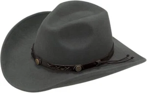 Twister Mens Dakota Crushable Wool Wide Brim Cowboy Hat, Graphite - Picture 1 of 5