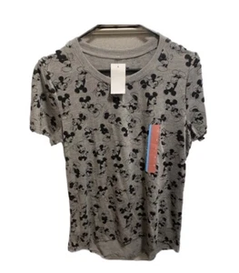 Disney Women's Size L T Shirt Short Sleeve Mickey Minnie Mouse Gray Top Soft - Picture 1 of 3