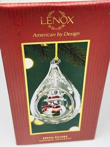 Lenox Ornament Christmas Snowman Glass Open Globe  5" Christmas - Picture 1 of 10