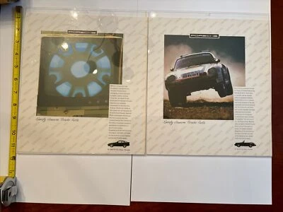 Seis carteles vintage de servicio y piezas Porsche enmarcados en plexiglás 11 1/2 X 9 3/4 Foto 1 de 4