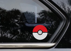 POKEON POKIE POKE BALL DECAL STICKERS 2X 100w RETRO Car Van Macbook Tablet Ipad.