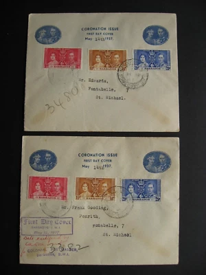 Barbados KGVI coronation FDC Sc 190-2 one FDC is PM certified! - Image 1 of 4