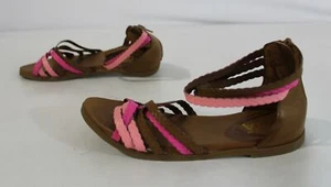 MIA Kids Girl's Feyth Faux Leather Braided Gladiator Sandal DG4 Pink/Tan Size 5M - Picture 1 of 12