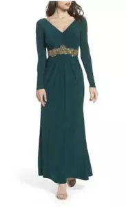 ELIZA J VERZIERT GRÖSSE 12 JERSEY JÄGERGRÜN KLEID DRESS PARTY HOCHZEIT - Bild 1 von 17
