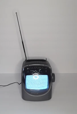 Vintage Portable 5" Black/White TV AM/FM Radio GPX Model TVP2 Tested Works - Image 1 of 3