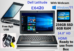 Dell E6420 Fast i5 256GB SSD 6GB Laptop Office HDMI Webcam New-WINDOWS 11 E6430