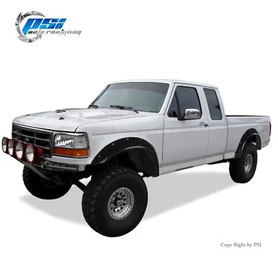 Black Paintable Pocket Bolt Fender Flares 92-96 Ford F-150 F-250 F-350 Bronco Foto 1 de 3