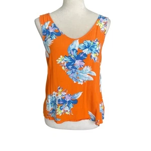 A.N.A Gauzy Floral Orange Sleeveless Flowy Lightweight Top Women Size M - Picture 1 of 5