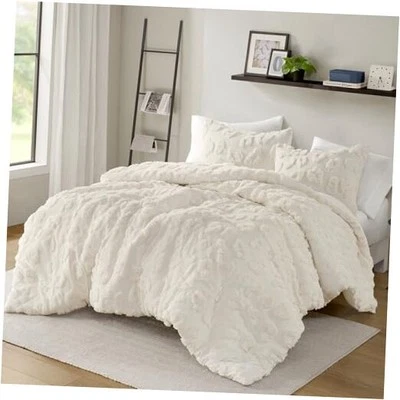  King Duvet Cover Set Chenille Tufted King/Cal King Off-white Duvet Cover - Image 1 of 4