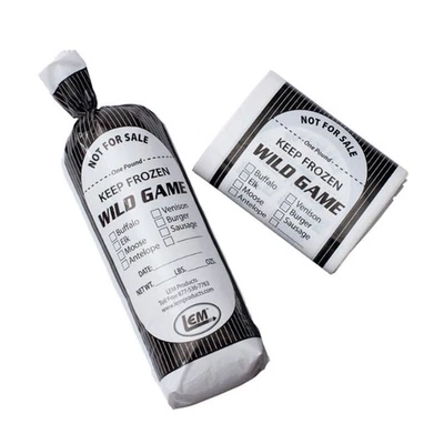 LEM Wild Game Bags 1 Pound Freezer Storage 100 Count Ground Meat Packaging 870 - Image 1 of 4
