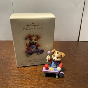Hallmark My Second Christmas Puppy Dog Handyman Childs Age Collection Ornament - Picture 1 of 2