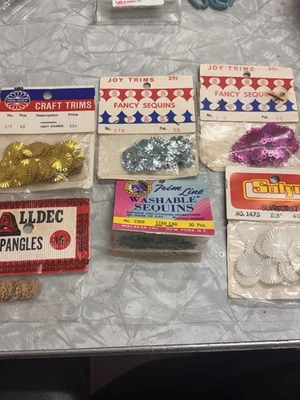 Lote vintage de lantejoulas estrelas flores NOS  - Imagem 1 de 4