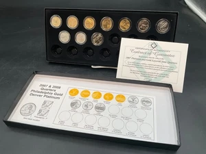 2007 & 2008 Quarters Philadelphia Gold Denver Platinum - Picture 1 of 5