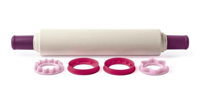 NEU/OVP Tupperware Profi Teigrolle Nudelholz mit Abstandshaltern - Bild 1 von 4