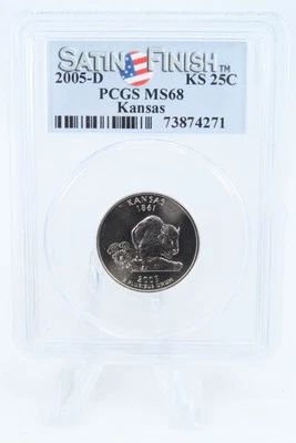 2005-D PCGS SP68 Kansas Satin Finish State Quarter 25C - Image 1 of 2