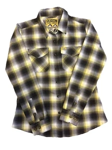 Dixxon Flannel Company MOON Men’s M Yellow Black Plaid D-Tech Snap Shirt - Picture 1 of 10