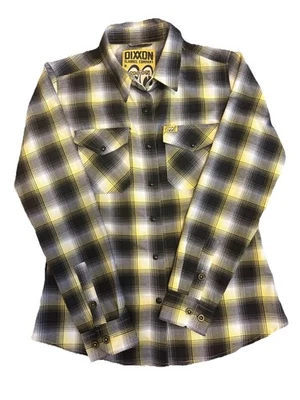 Dixxon Flannel Company MOON Men’s M Yellow Black Plaid D-Tech Snap Shirt - Image 1 of 4