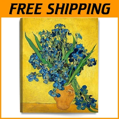 Elegant Giclee Canvas Art of Irises - 30x24 Van Gogh Flower Print - Made in USA - Image 1 of 4