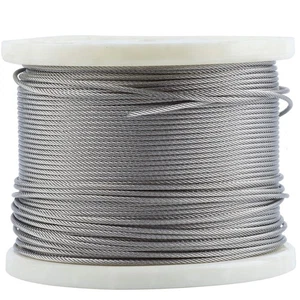 200FT 1/8" T316 Stainless Steel Wire Rope Aircraft Cable For Deck Railing 7x7 - Picture 1 of 10