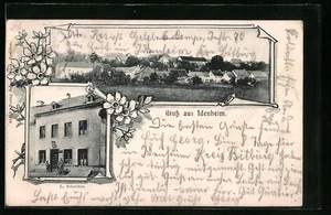 Passepartout-AK Idenheim, Ortsansicht und Haus L. Schröder  - Picture 1 of 2