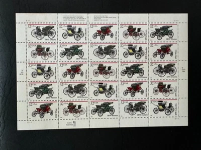 Scott #3019-3023 Antique Autos Pane of 20 32¢ Stamps (1995) - Image 1 of 2