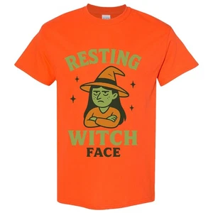 Short Sleeve T-Shirt:  HALLOWEEN T"Shirt     Resting Witch Face -  FREE SHIPPING - Picture 1 of 4